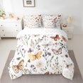 thumbnail image 3 of Manfei Bohemian Butterflies 7pcs Bedding Comforter Set,Country Floral Queen Bedding Sets,White Green Brown Queen Sheet Sets For Teens Girls,Uper Cozy Room Decor Reversible, 3 of 9