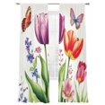 thumbnail image 7 of Spring Floral Sheer Curtains 108 Inch Length 2 Panels Set, Butterfly Botanical Summer Tulip Flowers Voile Window Treatment Semi Sheer Long Curtains Drapes for Bedroom/Living Room/Kitchen 52"x108"x2, 7 of 7