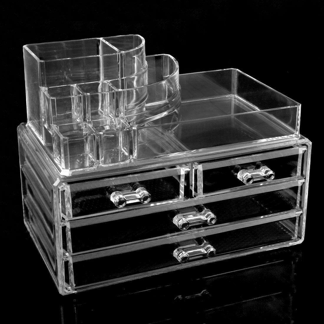Unique Bargains Acrylic Jewelry Cosmetic Storage Display Boxes