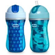 Chicco Insulated Flip-Top Straw Cup 9oz, Blue/Teal, 12m+ (2pk)