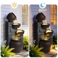 thumbnail image 5 of Nyddle 4-Tier Cascading Pots Outdoor Water Fountain With LED Lights,Resin Stone Look Garden Waterfall Decor for Patio Yard Porch Landscape,Grayish Brown, 5 of 7
