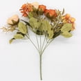 thumbnail image 5 of Vintage Artificial Peony Silk Flowers Dusty Orange Fake Flowers for DIY Wedding Bouquets Centerpieces Baby Shower Party Home Decoration Rustic Peony Bunch Pack of 1 (Orange), 5 of 14