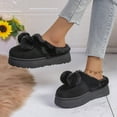 thumbnail image 4 of Fuzzy House Slippers for Women Memory Foam Suede Platform Mini Boots Plush Fleece Mules Clogs 2025 Indoor Outdoor House Shoes, 4 of 7