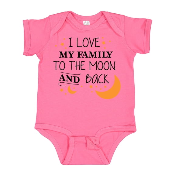 Inktastic I Love My Family to the Moon and Back Boys or Girls Baby Bodysuit