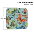 thumbnail image 3 of Kll Square Drink Coasters Set Of 4,Pu Leather Absorbent Coasters Set Decorative Coffee Cup Coasters Housewarming Gift For Home Decor-Retro Seamless Flying Butterflies, 3 of 9