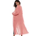 thumbnail image 3 of Women Full Length Thick Maxi Cardigan Duster Long Sleeve Open Front Sweater Tops, 3 of 4