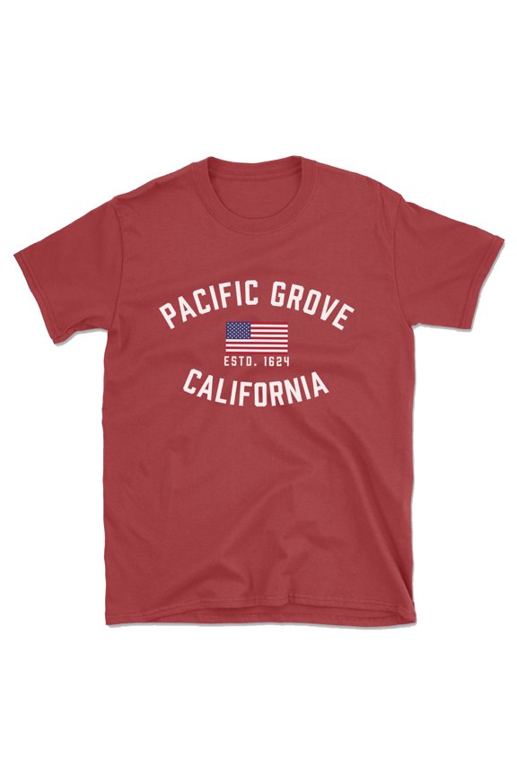 Pacific Grove California Patriot Men's Cotton T-Shirt