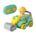 thumbnail image 1 of Coche de ingeniería a control remoto, coche de juguete RC de dinosaurio, juguetes de dinosaurio con sonido, regalo de cumpleaños, coches de dibujos Rodillo compactador de muñecas, 1 of 9