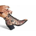 thumbnail image 2 of Sam Edelman Elana Peach Multi Snake Pointed Toe Lace Up Cut Out Booties Boots (Peach Multi, 7.5), 2 of 2