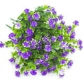 thumbnail image 6 of Artificial Flowers, Fake Outdoor UV Resistant Plants Faux Plastic Greenery Shrubs Indoor Outside Hanging Planter Home Kitchen Office Wedding, Garden Decor (Purple,4pcs), 6 of 12