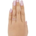 thumbnail image 3 of Rag Jewels 925 Sterling Silver 2.20 Ct Oval Cut Morganite Wedding Engagement Thanksgiving Christmas Bridal Ring Set 14K Rose Gold Plated For Women's -8.5, 3 of 3
