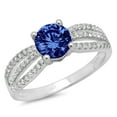 thumbnail image 2 of 1.27 ct Round Cut Simulated Tanzanite Solitaire with Accents Engagement Ring for Women in 14K White Gold, 2 of 2