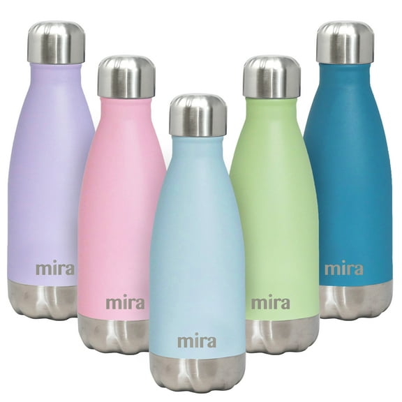 MIRA 12 oz Double Wall Vacuum Insulated Stainless Steel Water Bottle with Screw Cap, Pearl Blue