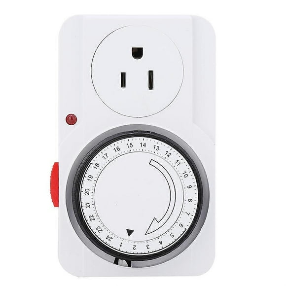 Timer Socket Indoor 24-Hour Mechanical Outlet Timer (US Plug)
