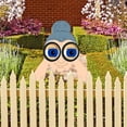 thumbnail image 4 of TOPRenddon Nosy Neighbor Couple - 12" Wooden Fence Peeker with Binoculars | Customizable Yard Art for Gardens, Patios & Father's Day Gifts, 4 of 5