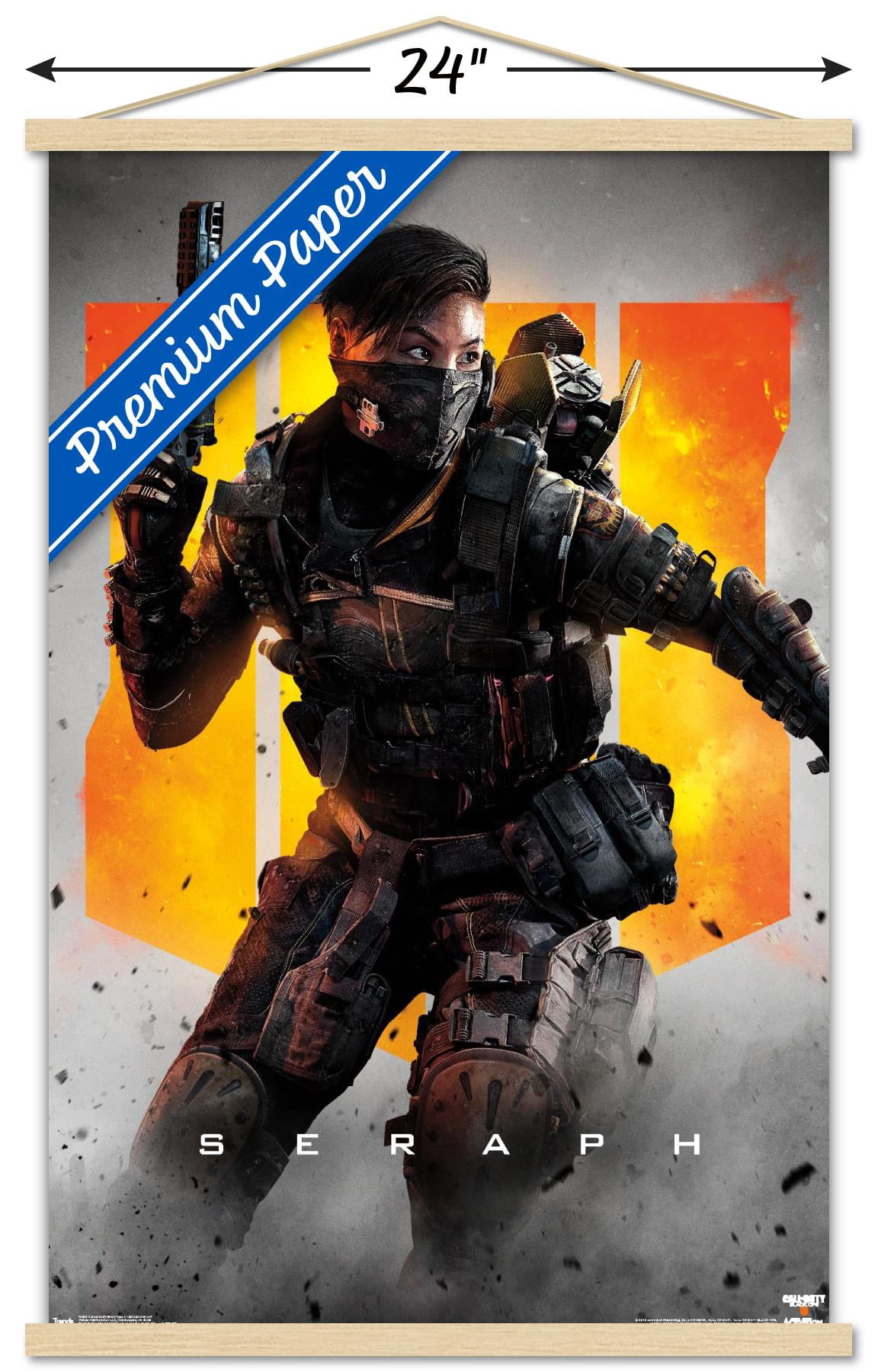 Call of Duty: Black Ops 4 - Seraph Key Art Wall Poster with Wooden Magnetic Frame, 22.375" x 34"