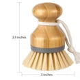 thumbnail image 5 of Kiibsot Dish Brush with Bamboo Handle Built-in Scraper, Scrub Brush for Pans, Pots, Kitchen Sink Cleaning, Pack of 2, 5 of 8