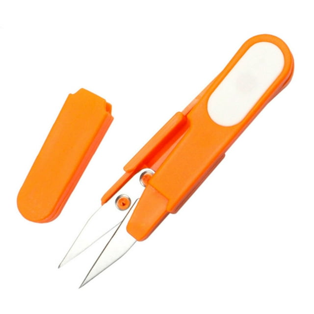Fishing Line Scissor Sewing Snips Mini Professional Use Outdoor Tools Mini Professional Essential Stainless Steel Travel Handcraft Safety Cover Orange