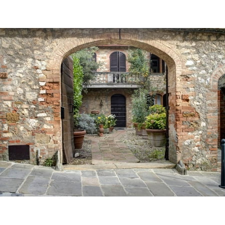 Italy, Tuscany, Montefollonico. the Medieval Town of Montefollonico Print Wall Art By Julie