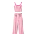 thumbnail image 5 of BOOMNY Womens Pajamas 2 Peice Set Striped Sleeveless Tops Pants Pjs Sets Cozy Fall Winter Loungewear Homewear, 5 of 6