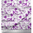 thumbnail image 1 of Soimoi Purple Silk Fabric Spruce Leaves, & Baubles Christmas Print Fabric by the Yard 42 Inch Wide, 1 of 3