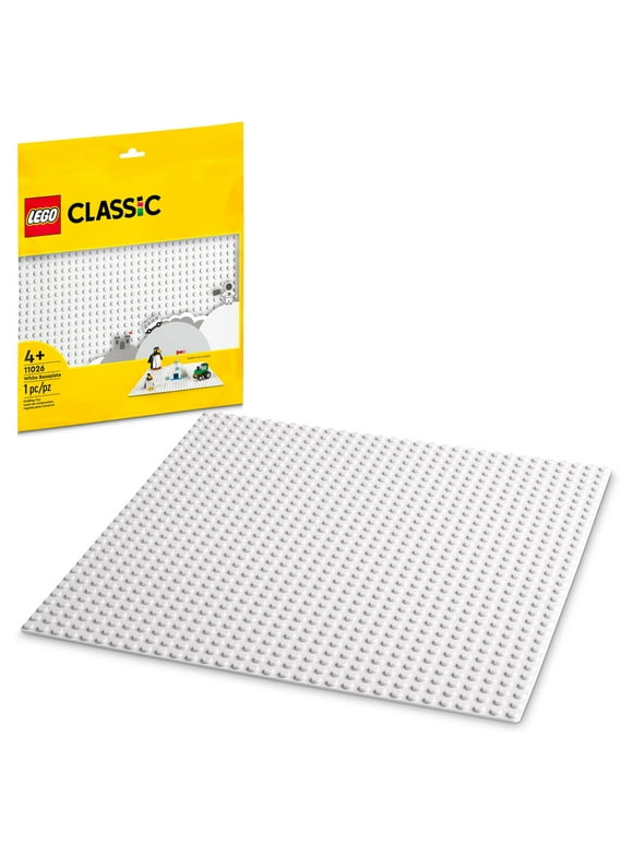 LEGO Classic White Baseplate, Square 32x32 Stud Foundation to Build, Play, and Display Toy Brick Creations, Great for Snowy and Winter Landscapes, 11026