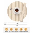 thumbnail image 6 of 15 Inch Round Placemats Set of 6, Brown Stripe Non Slip Heat Insulation PP Table Mats, Modern Farmhouse Texture Geometric Washable Place Mats for Kitchen Dining Party Table Decor, 6 of 7