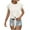 White, variant on fatyb Womens Cropped T-Shirts Tie Front Short Sleeve Tee Tops Casual Crewneck Summer Tshirts for Women