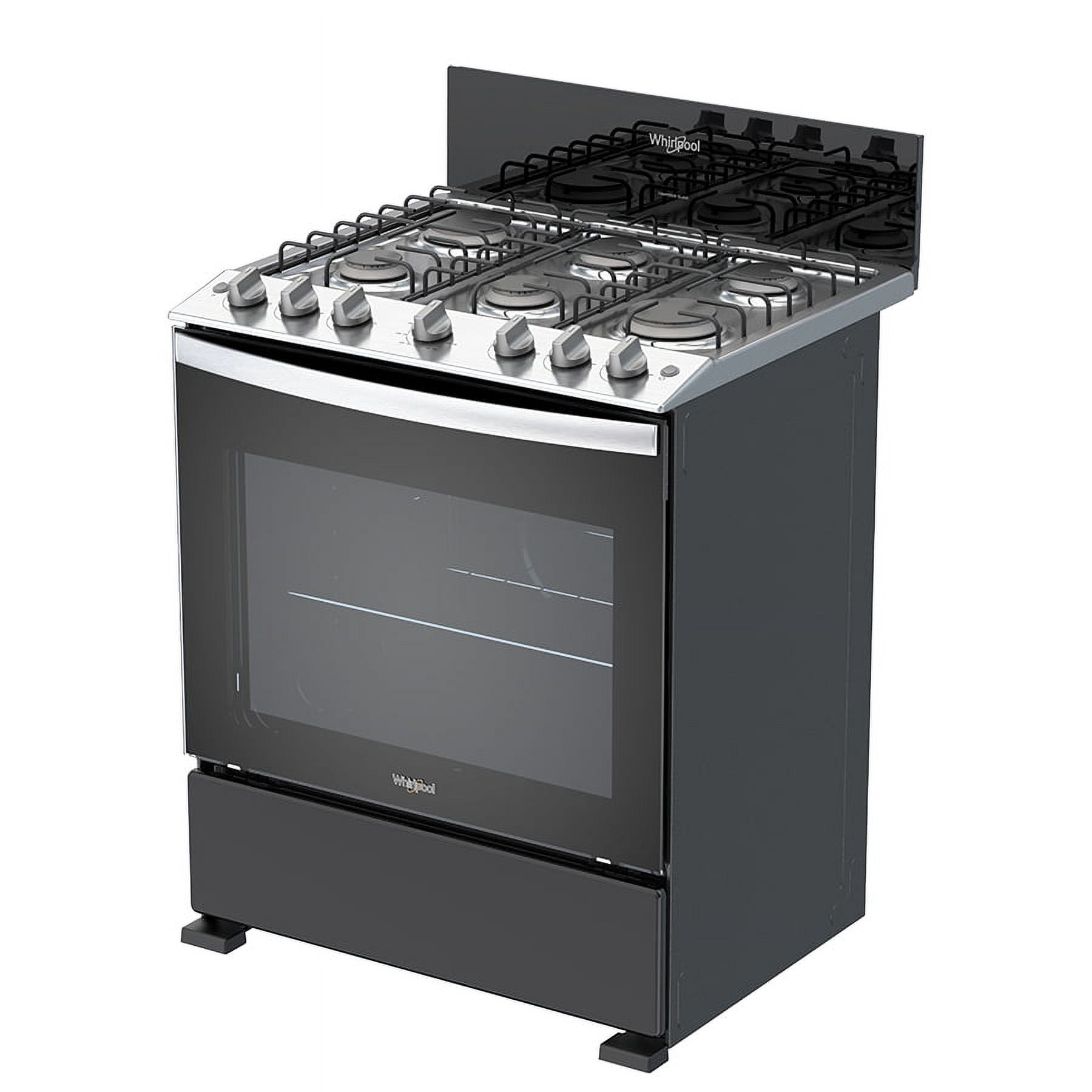 Whirlpool® Brand New LWFR3100B - 30-inch Freestanding Gas Range - Black, with 6 Burners.