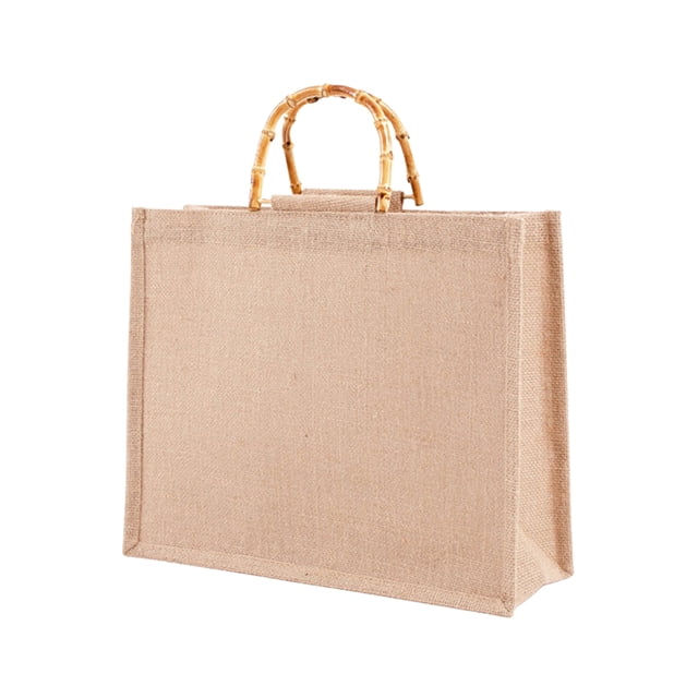 Compras Portátil Bolsa De Compras De Yute Bolsa De Asas Impermeable Para Compras Invitado De Boda Yuarrent HA043150-01