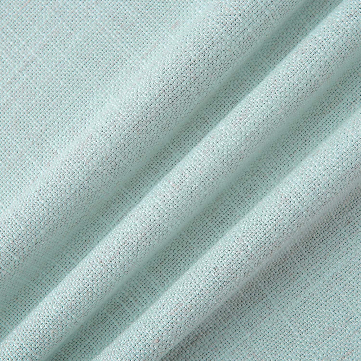 Phantoscope Linen Trimmed Farmhouse Series Decorative Throw Pillow, 22" x 22", Light Blue, 1 Pack