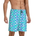 thumbnail image 6 of Mens Pajama Shorts, Pearl purple blue fish scales Sleep Shorts Men Pajama Bottoms Lounge PJ Shorts with Pockets, 6 of 6