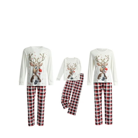 

Michellecmm Parent-child Christmas Pajamas Long Sleeves + Trousers Clothing