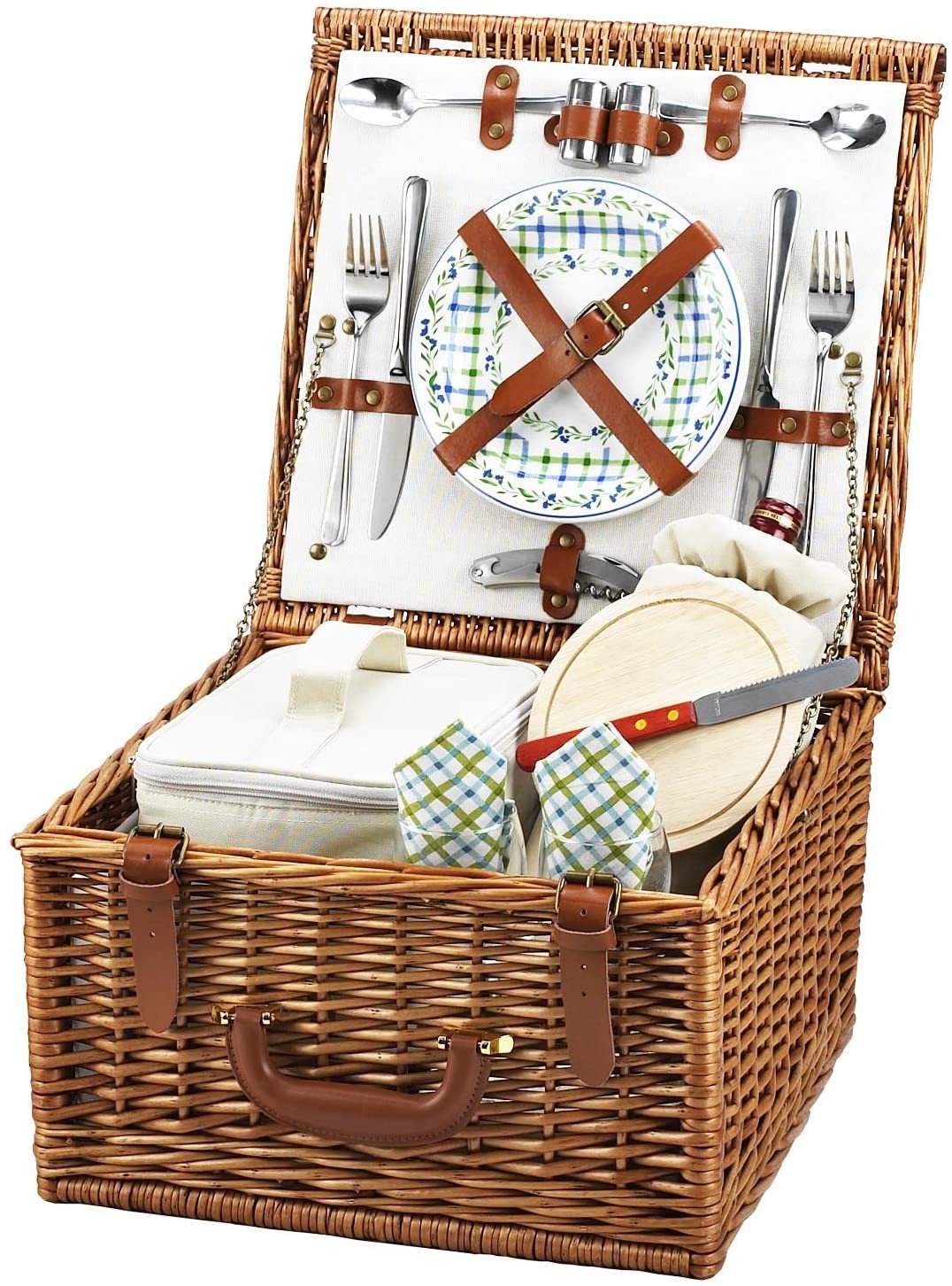 (D) Cheshire Picnic Basket for Two Picnic Backpack Bag for Outdoor