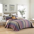 thumbnail image 2 of 3 Piece 100% Cotton Striped Quilt Set Lightweight Bedspread Set CP324, 2 of 11