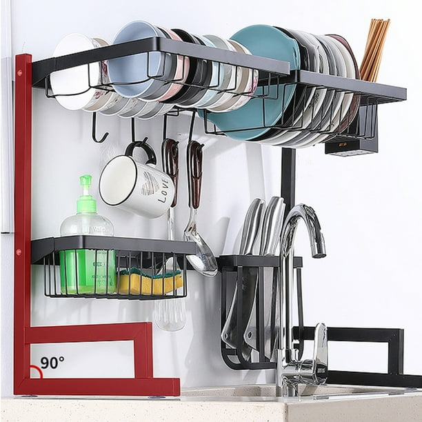 Stainless Steel Dish Drying Rack Over Sink Drainer Shelf ...