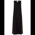 thumbnail image 3 of Vestido Informal de Mujer, Sin Mangas, Cuello Redondo, Color Liso, con Costuras de Encaje y Abertura, Medio. Negro XL, 3 of 8