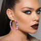 thumbnail image 2 of 1 par de aretes bohemios de arcilla polimérica, redondos, a la moda, coloridos, 2 of 5