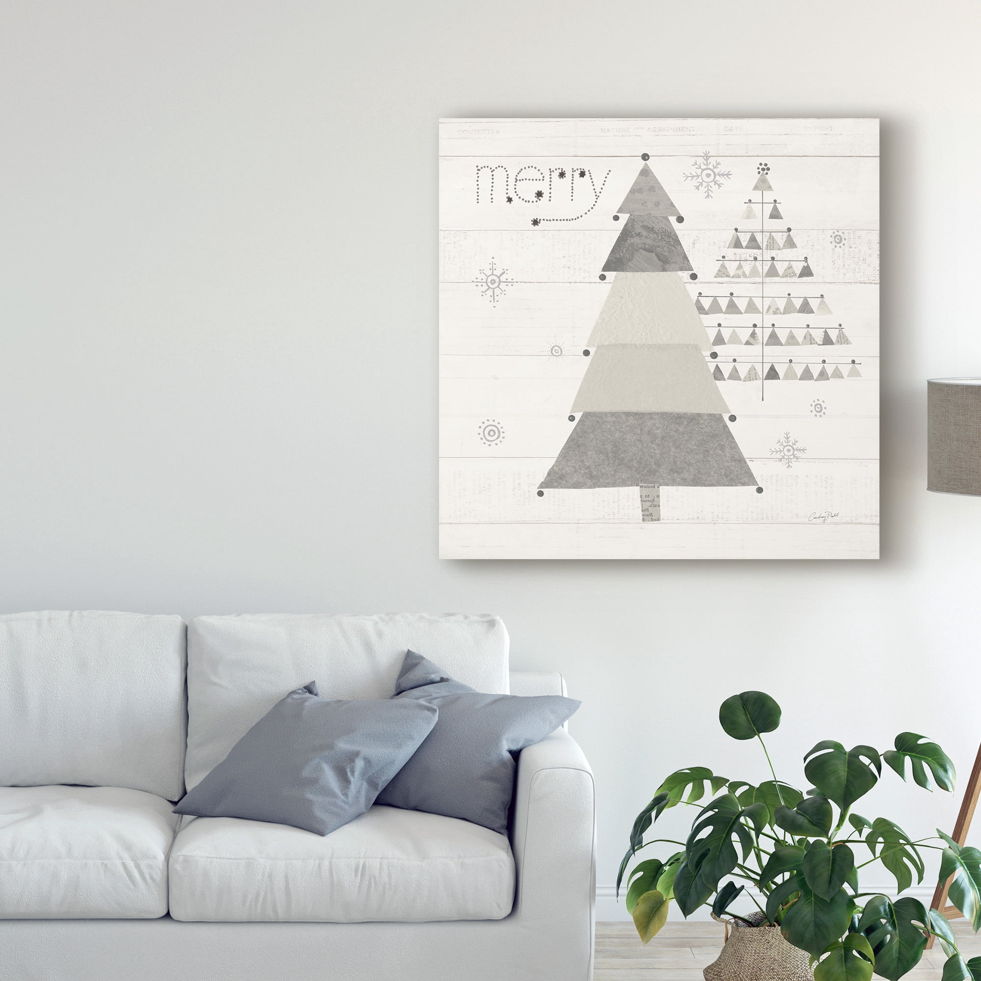Trademark Fine Art 'Christmas Patchwork I Neutral' Canvas Art by Courtney Prahl
