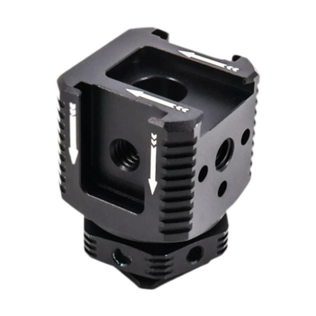 Soporte de luz de relleno de micrófono de montaje de zapato triple frío con 1/4 hilo ligero resistente con 3 puertos extendiendo soporte