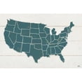 thumbnail image 3 of Penner, Janelle 18x13 Black Modern Framed Museum Art Print Titled - Peace and Lodge USA Map, 3 of 5
