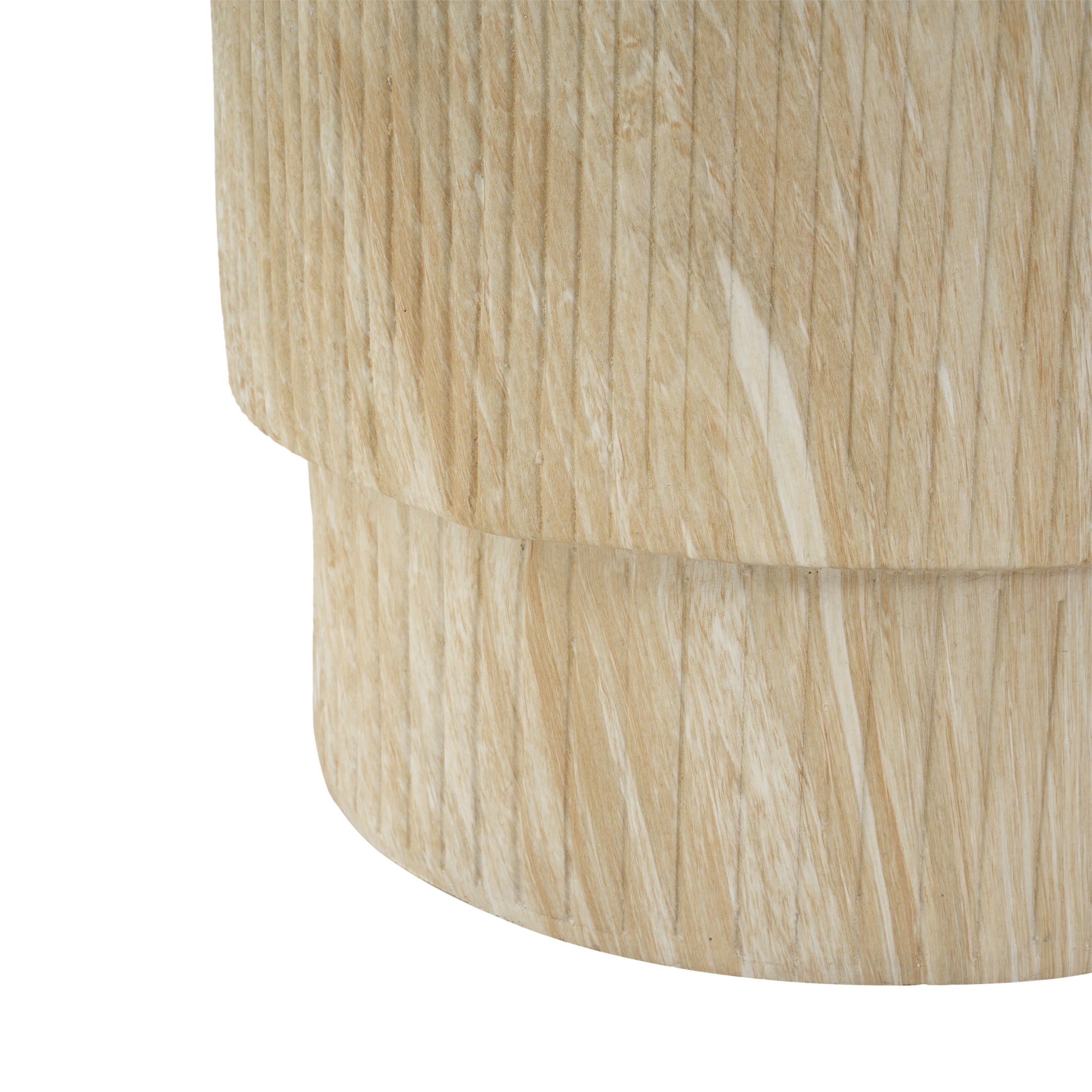 Christopher Knight Home Minimalist Ribbed MGO Side Table, Lightweight Concrete, Indoor/Outdoor, Travertine