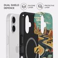 thumbnail image 2 of CASETEROID Tough Case for iPhone 17 – Dual-Layer Protection, Shockproof [Compatible with MagSafe] – Vintage Journey Route Case, 2 of 4