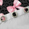thumbnail image 4 of Manfei Cartoon Princess Bowknot Curtains Pack of 2 (42x84 Each) for Teens, Black Pink Ribbon Curtains Blackout, Romantic Leopard Print Bedroom Curtains, Window Curtains Bedroom Decor, 4 of 6