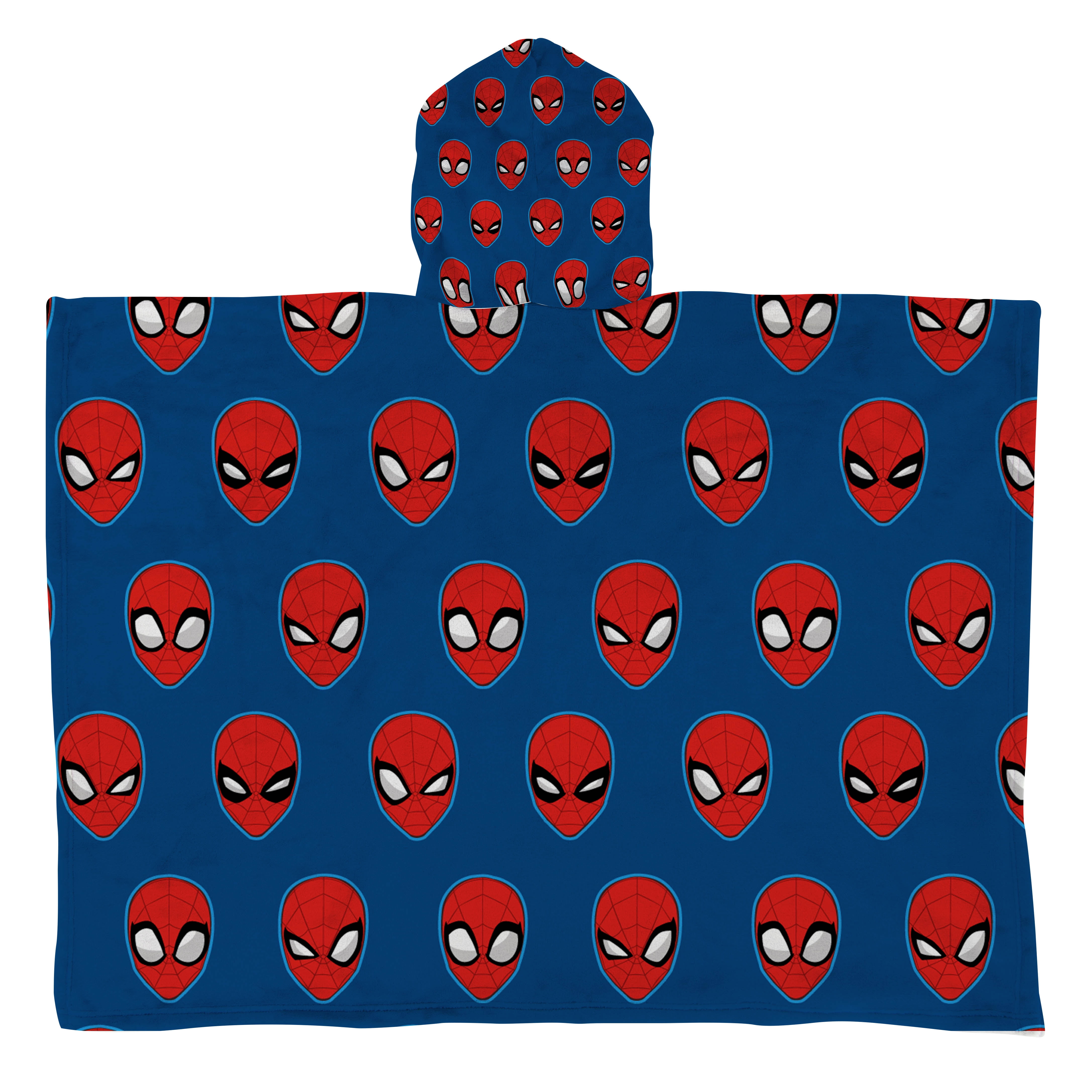 Spider-Man Couverture Poncho à Capuche au Toucher Soie 77 cm x 102 cm