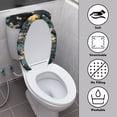thumbnail image 3 of HELLHERO Black Cat Elastic Fabric Toilet Lid Seat Cover Set Toilet Lid Covers Set Fits All Toilet Shapes Stretch Adjustable Dustproof Universal for 17x21 Inches, 3 of 8