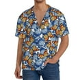 thumbnail image 3 of Xecao offers the Colorful Butterfly1 for Men's Casual Short-sleeved Shirt, a button-up collared shirt with a pocket, perfect for beach vacations and yacht travel in the Large size., 3 of 7
