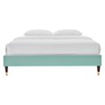 thumbnail image 6 of Platform Bed Frame, King Size, Velvet, Blue, Modern Contemporary Urban Design, Bedroom Master Guest Suite, 6 of 6