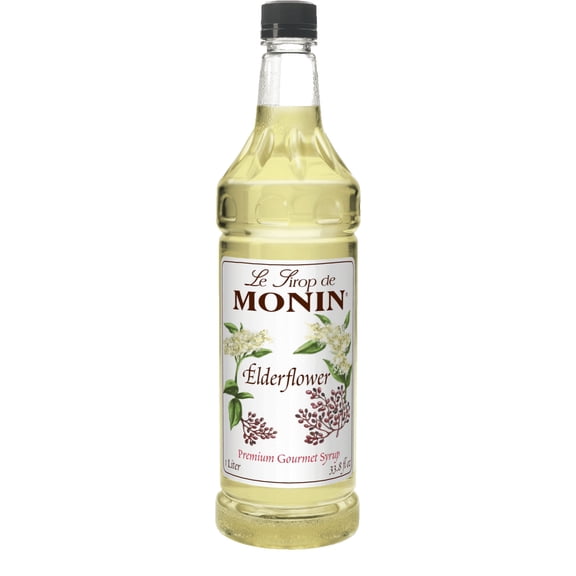 Monin - Elderflower Syrup, Delicate Scent With Floral Sweetness, Great For Cocktails, Lemonades, And Sodas, Gluten-Free, Non-Gmo (1 Liter, 33.8 fl.oz)