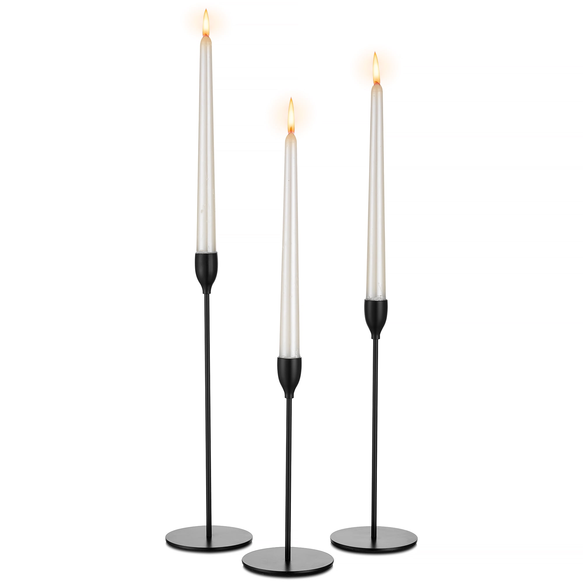 Sziqiqi Black Candle Holder Tall Candlesticks for Taper Candles Modern ...